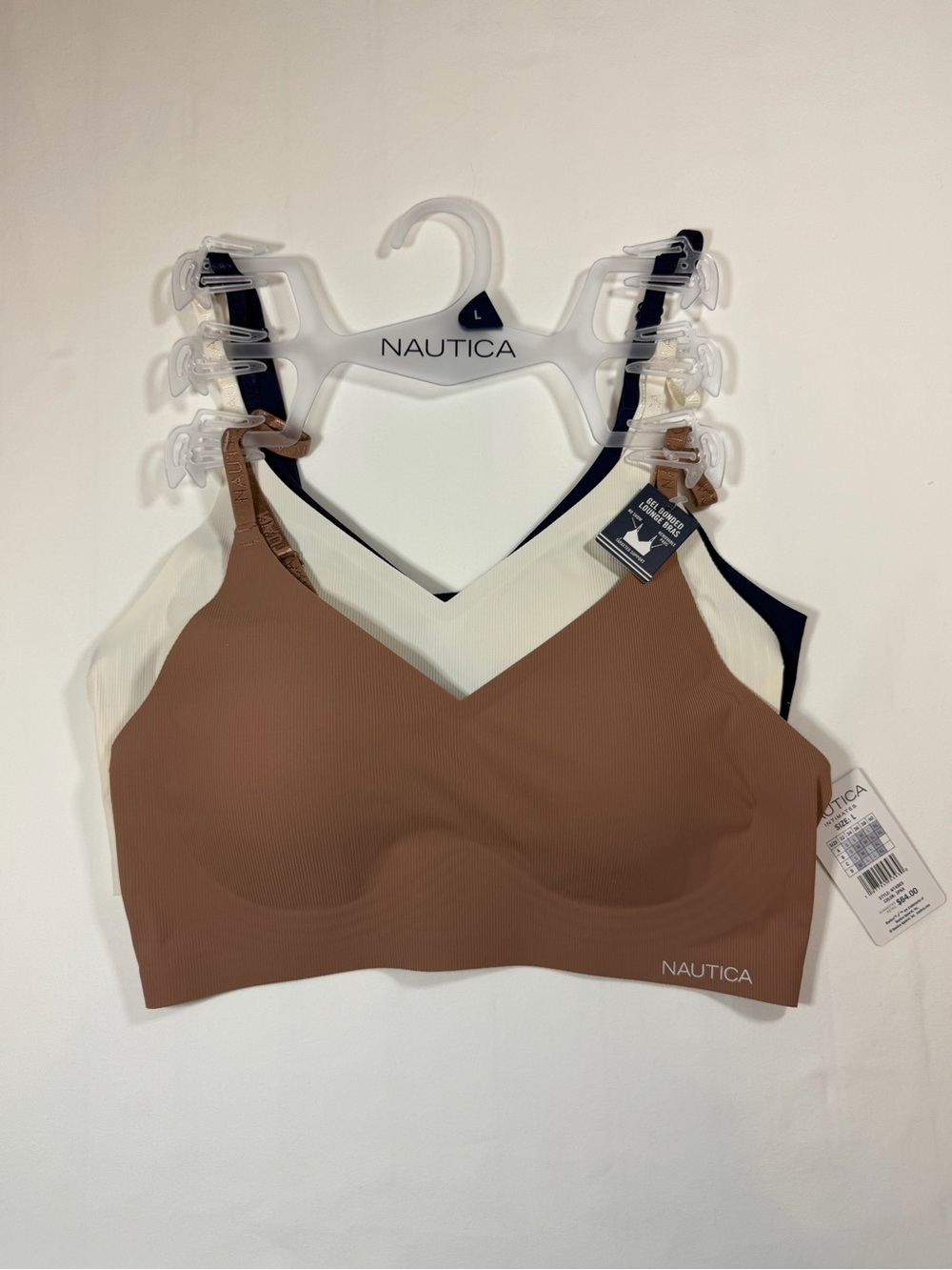 Nautica Everyday Seamless V-Neck Bralette - 3 pack